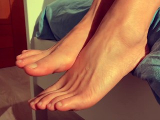 You can have my pretty feet but only once I'm finished sucking your dick!!!