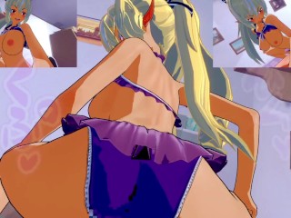 【ホロライブ不知火フレア（水着）】不知火フレア（水着）騎乗位で突くだけ 