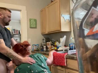 Slut Redhead Takes Break from Dishes for a Cream Pie