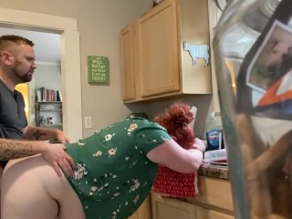 Slut Redhead Takes Break from Dishes for a Cream Pie
