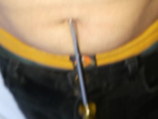 Playin with my navel and a screwdriver