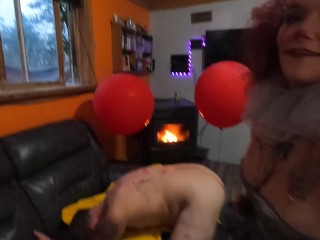 Pennywise the Pegging Clown! Georgie Boy gets Pegged and cums all over!