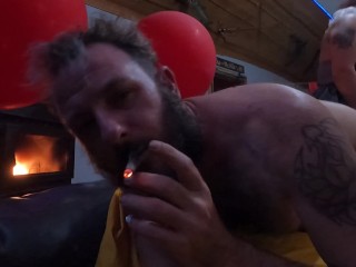 Pennywise the Pegging Clown! Georgie Boy gets Pegged and cums all over!