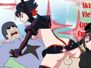 Ryuko Matoi cavalgando no pau ate gozar