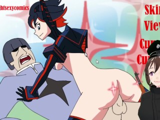 Ryuko Matoi cavalgando no pau ate gozar