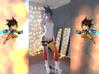 Tracer Cosplay Pole Dance Strip Session by SheyTheGay