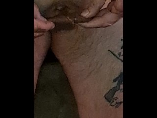 Pissing on my self with Lil dick lol