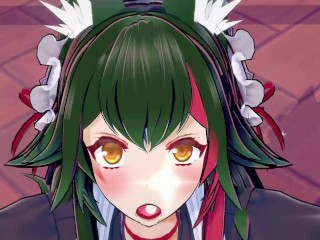 【ホロライブ 大神ミオ(和服)】大神ミオ(和服)がフェラチオで搾り取ってくれるだけ