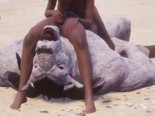 Furry with a huge horsecock fucks his wife with her husband