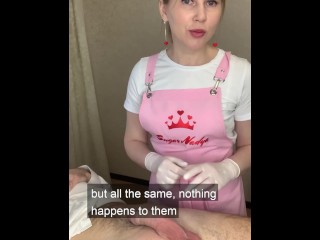 SugarNadya is waxing her client's penis, would you like to be waxed?