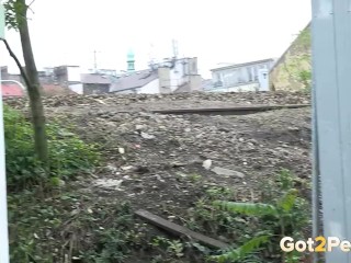 Dark Haired Babe Makes Huge Piss Puddle