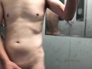 While playing with my erect cock and walking naked all around area of my family clinic _ 211002-2