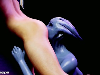 Liara edging a big cock (teasing, bj, deepthroat, hj, rimming, jerk off) Mass Effect parody