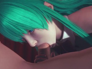 Bunny costume Bulma does foot massage and blowjob