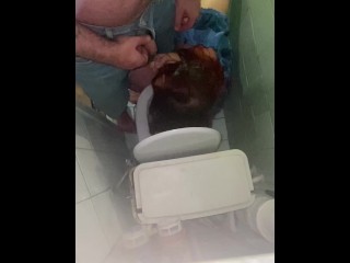She occupied the toilet and was roughly used as a toilet and pissed over and into mouth then fucked