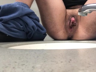 piss and play in the school bathroom sink