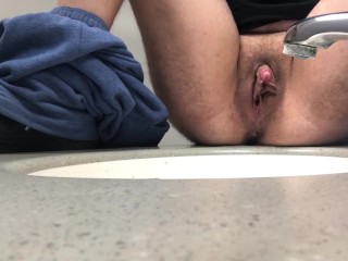 piss and play in the school bathroom sink