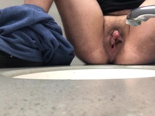 piss and play in the school bathroom sink