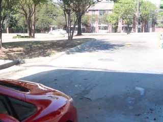 Girl gets Naked Washing her Car Flashing everything