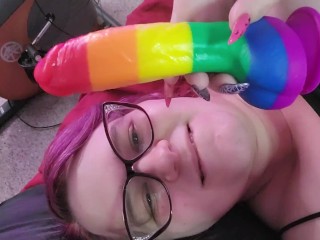 Any Titfucks Her Rainbow Cock