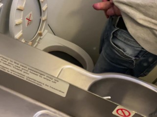 Soft dick pee aboard a moving airplane