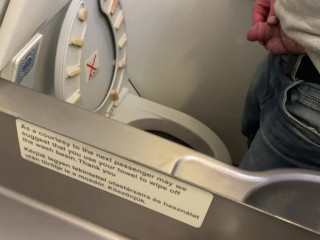 Soft dick pee aboard a moving airplane