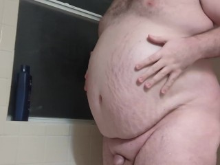 Shower and leftover Sprite and banana 