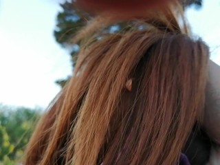 Kika Gizz dando una fenomenal mamada al aire libre a Dany Hardmon