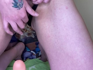 Pissing and grooling on a cock feels so good that I have to fuck myself to a throbbing orgasm