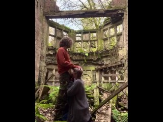 British couple suck and fuck in an abandoned mansion 