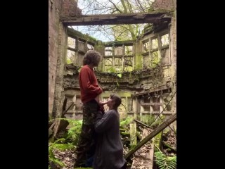 British couple suck and fuck in an abandoned mansion 