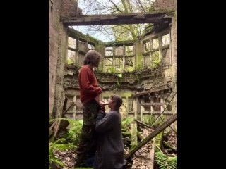 British couple suck and fuck in an abandoned mansion 