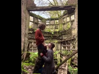 British couple suck and fuck in an abandoned mansion 