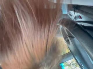 Student amateur blowjob in car in public redhead 