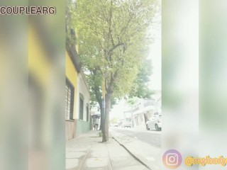 sin bragas de compras en el mercado en publico y hablando con gente en la calle