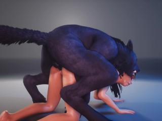 Werewolf Mates with Beauty | Big Cock Monster | 3D Porn Wild Life