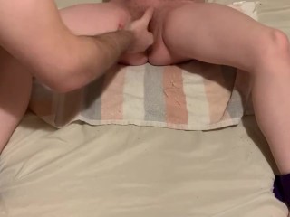 Petite pregnant slut tied up and fingered. She cums squirts and orgasms for her master 