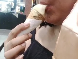 EATING and LICKING ice cream like your COCK/ YUMMY/ COLD ON MY TONGUE/ model rebecca 
