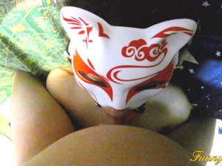 No sound Lustful collegegirl in handcuffs fucked in mouth and between boobs