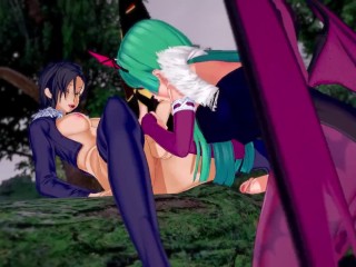 ORGY with Futa Bayonetta, Futa Morrigan, Futa Merlin HARD BANGING 2