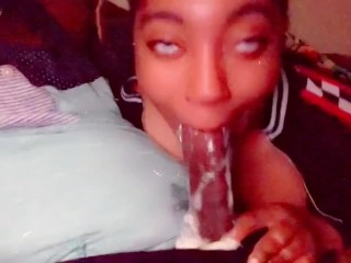 She came back for more of this big black cock only to get her wet throat pump a cum bbc vs ebony