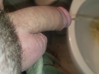 Semi-Hard Dick Pissing