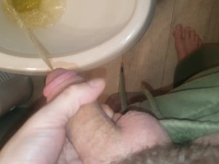 Semi-Hard Dick Pissing