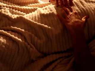 Naked under my favourite velvet blanket - leads to a moaning, full body shaking orgasm