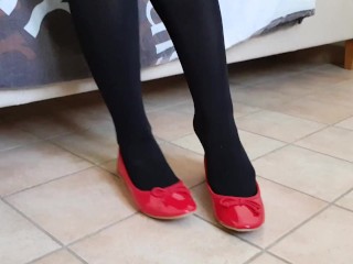 Shoejob / Flatjob in Red Patent Ballet Flats