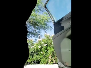 Hairy pussy pissing pee in a public parking lot! Mature Latina granny 