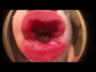 Spitty glass kissing and lip sniffing 