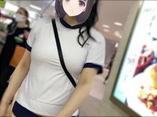 【Ｉカップ変態巨乳女子大生とうふ】ノーブラランニング・新宿歌舞伎町を体操着ブルマでセンター街を疾走したら最後はセキュリティーが現れて・・・💦