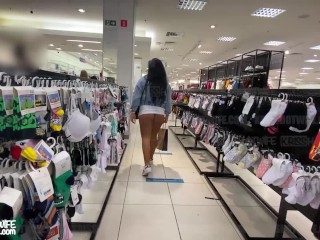 Kriss Hotwife Showing Off In Crowded Public Mall. Showing The Big Ass