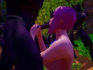 Furry flock werewolves | blowjob in front of spectators